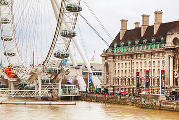 Image showing The London Eye Ferris wheel in London, UK