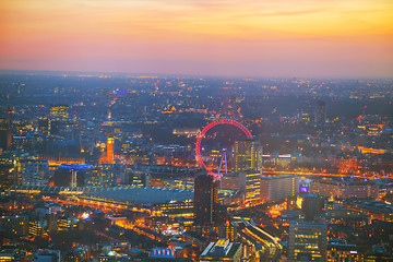 Image showing Aerial overview of London