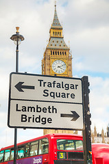 Image showing Street sign at the Parliament square in city of Westminster