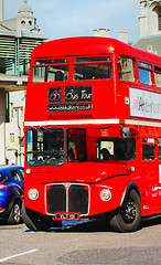 Image showing Iconic red double decker bus in London