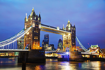 Image showing Tower bridge in London, Great Britain