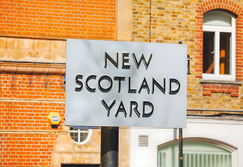 Image showing Famous New Scotland Yard sign in London, U