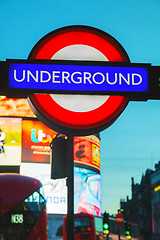 Image showing London underground sign