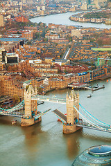 Image showing Aerial overview of London city