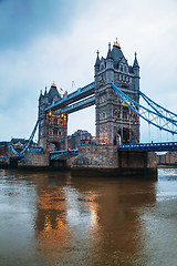 Image showing Tower bridge in London, Great Britain