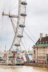 Image showing The London Eye Ferris wheel in London, UK