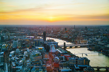 Image showing Aerial overview of London 