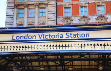 Image showing London Victoria station sign