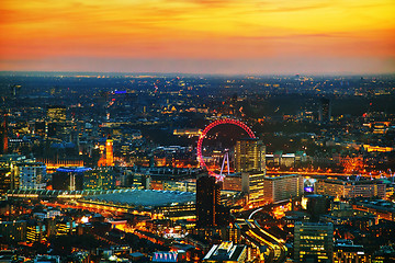 Image showing Aerial overview of London