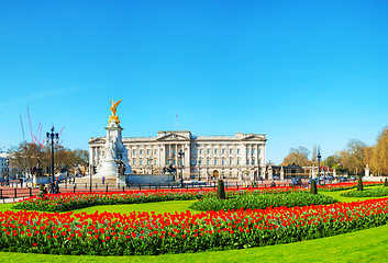 Image showing Buckingham palace panoramic overview in London, United Kingdom