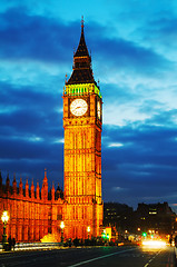 Image showing The Elizabeth Tower as seen from the Westminster bridge