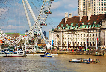 Image showing The London Eye Ferris wheel in London, UK