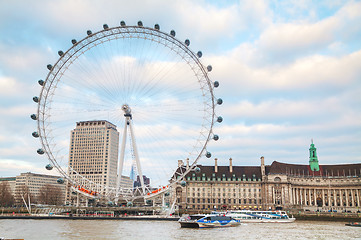 Image showing The London Eye Ferris wheel in London, UK