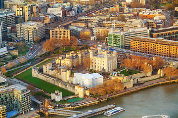 Image showing Aerial overview of Tower fortress