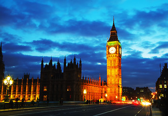 Image showing The Elizabeth Tower as seen from the Westminster bridge