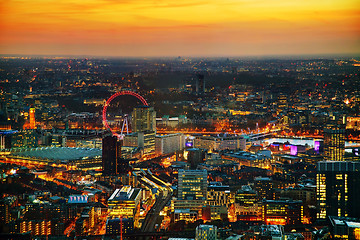 Image showing Aerial overview of London