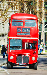 Image showing Iconic red double decker bus in London