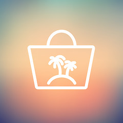 Image showing Summer bag thin line icon