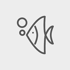 Image showing Tropical fish thin line icon