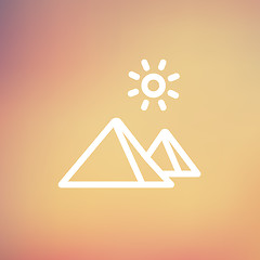 Image showing The Pyramids of Giza thin line icon