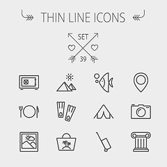 Image showing Travel thin line icon set