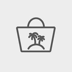 Image showing Summer bag thin line icon