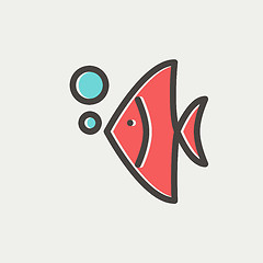 Image showing Tropical fish thin line icon