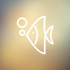 Image showing Tropical fish thin line icon