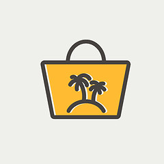 Image showing Summer bag thin line icon