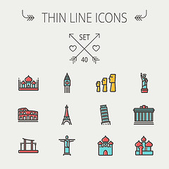 Image showing Travel thin line icon set