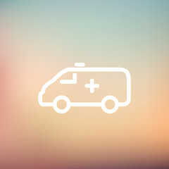 Image showing Ambulance car thin line icon