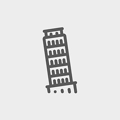 Image showing The Leaning Tower Pisa thin line icon