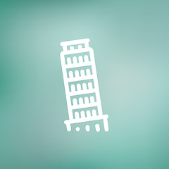 Image showing The Leaning Tower Pisa thin line icon