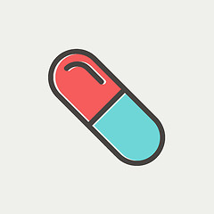 Image showing Capsule pill thin line icon