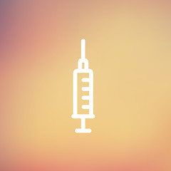 Image showing Syringe thin line icon