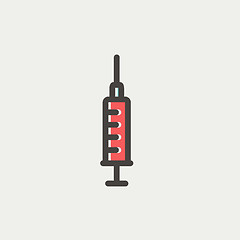 Image showing Syringe thin line icon