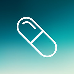 Image showing Capsule pill thin line icon