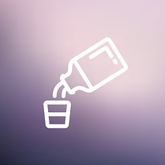 Image showing Medicine and measuring cup thin line icon