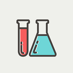 Image showing Test tube and beaker thin line icon