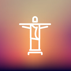 Image showing Christ the Redeemer thin line icon