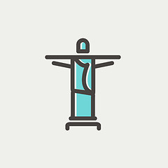 Image showing Christ the Redeemer thin line icon