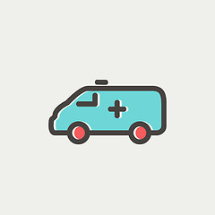 Image showing Ambulance car thin line icon