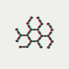 Image showing DNA molecule thin line icon