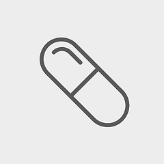 Image showing Capsule pill thin line icon