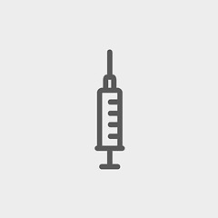Image showing Syringe thin line icon