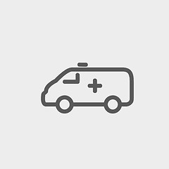 Image showing Ambulance car thin line icon