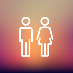 Image showing Male and female thin line icon