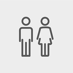 Image showing Male and female thin line icon