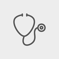 Image showing Stethoscope thin line icon 