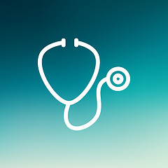 Image showing Stethoscope thin line icon 